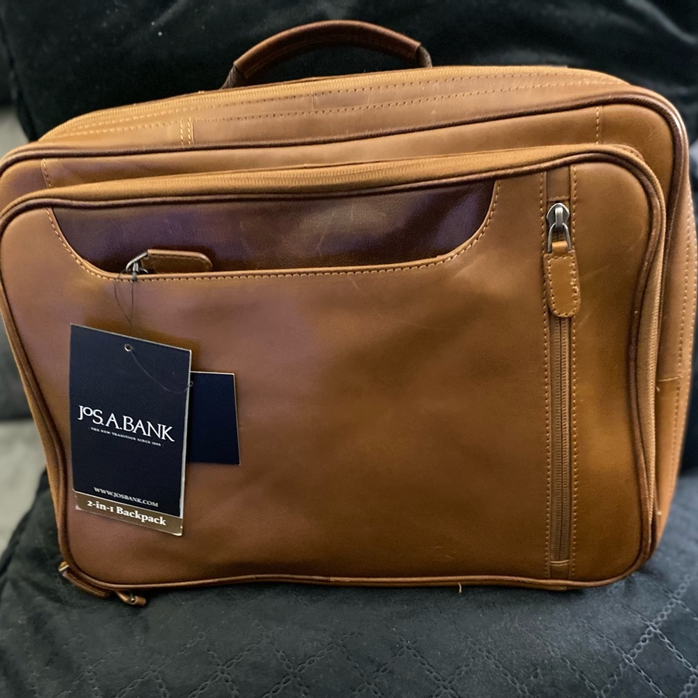 Jos. A. Bank Tan Leather Briefcase